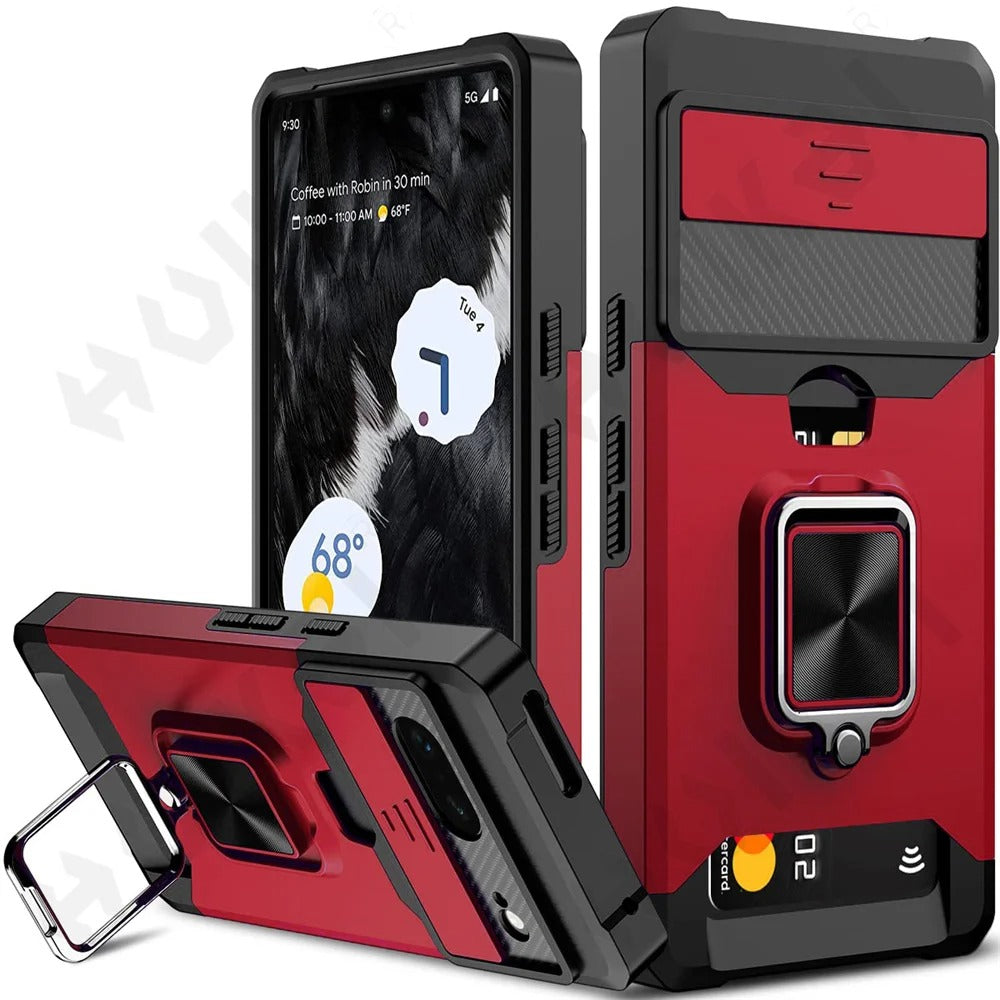 Coque Robuste avec Porte-Cartes et Support Magnétique pour Google Pixel 8, 7A et 7 Pro