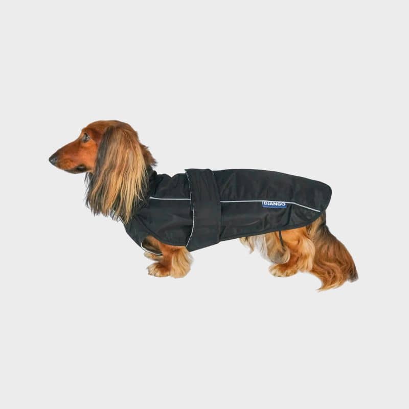 Imperméable pour chien noir waterproof et facile à enfiler