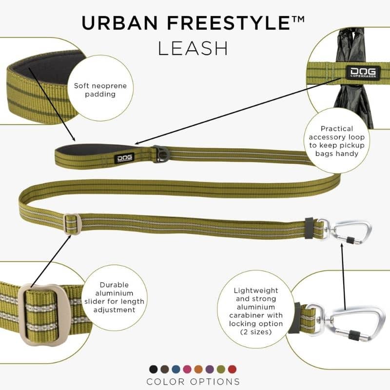 Urban Freestyle ™ Green - Cane Copenaghen regolabile con cane comodo e sicuro