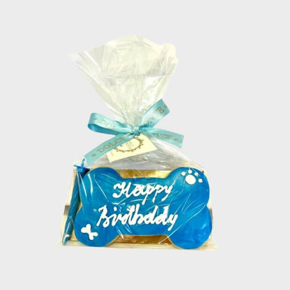 Cake de perro en forma de hueso de cumpleaños - Azul - Artesanía italiana de Dolcimponte