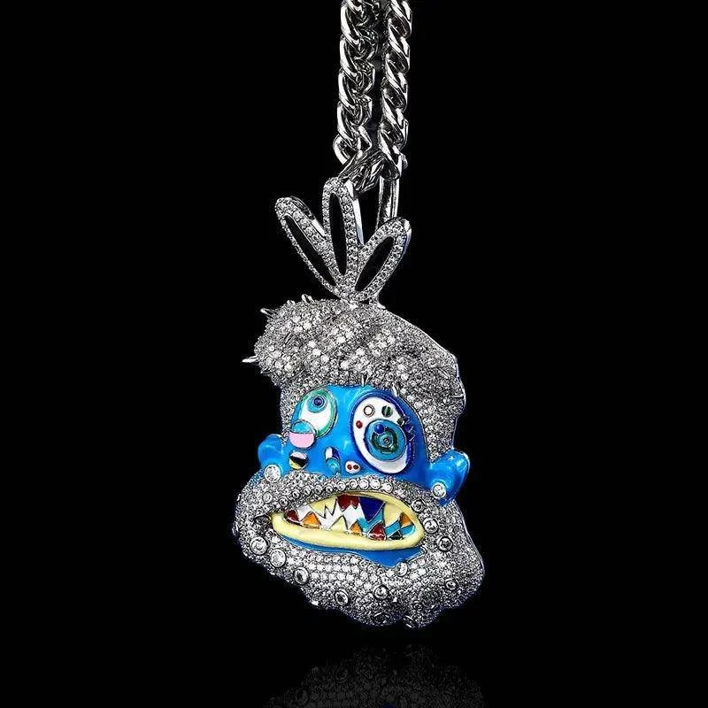 Drippy blue face pendentif jésus - Passeport Cases