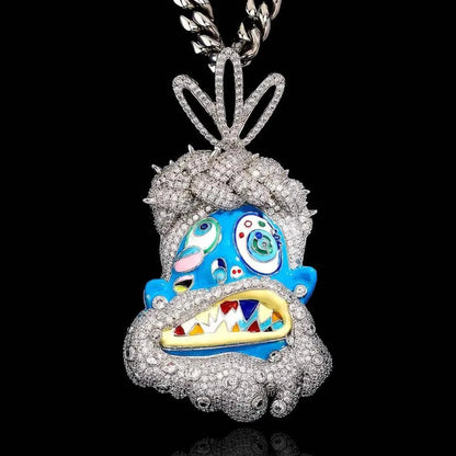 Drippy blue face pendentif jésus - Passeport Cases