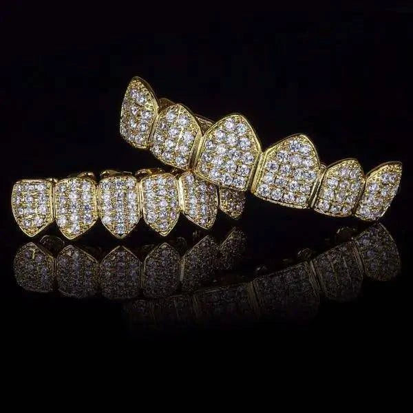 Ensemble Royal Diamond Grillz plaqué or - Passeport Cases