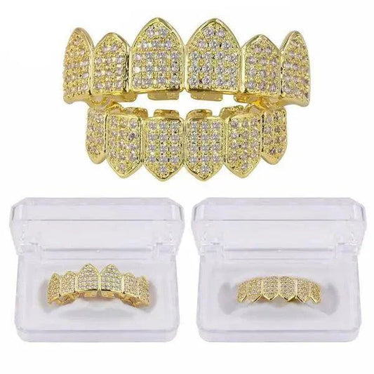 Ensemble Royal Diamond Grillz plaqué or - Passeport Cases