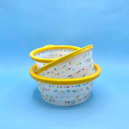 Foldable travel bowl for dogs with confetti - ferribiella patterns