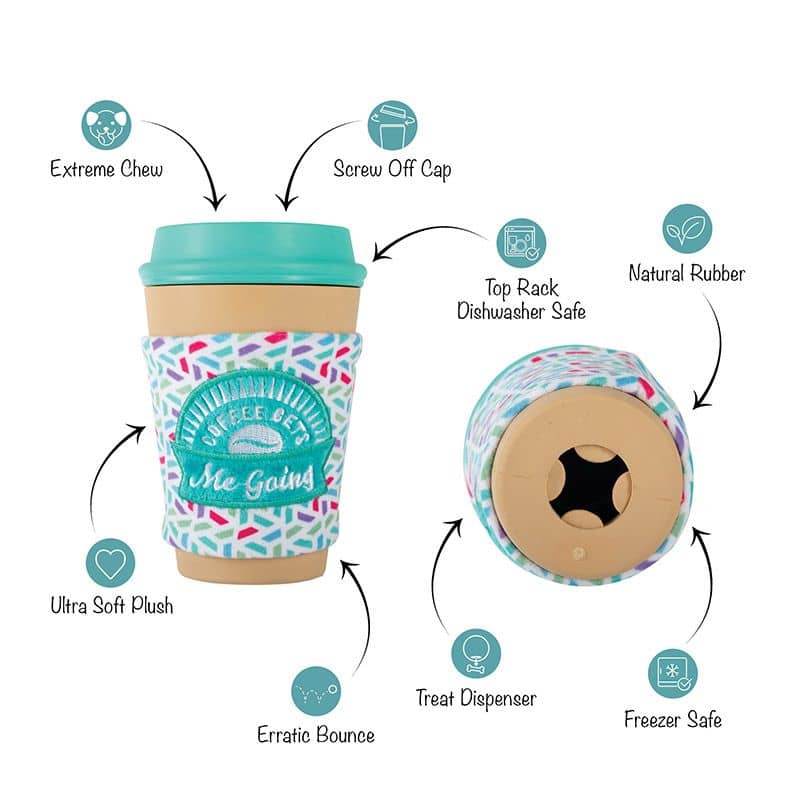 Dog resistant occupation toy - Travel Mug Café * Blue