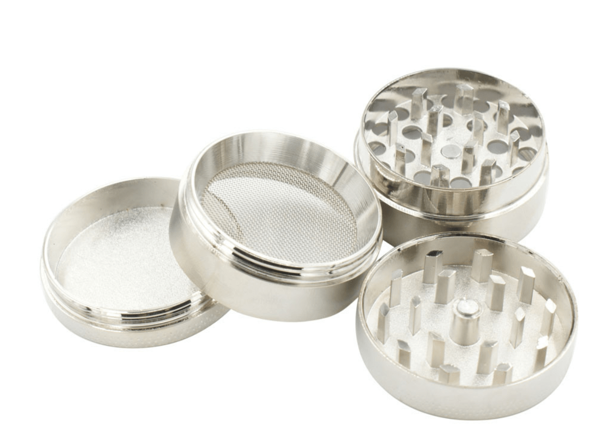 Grinder en Aluminium Élégant à Quatre Niveaux avec Polinator