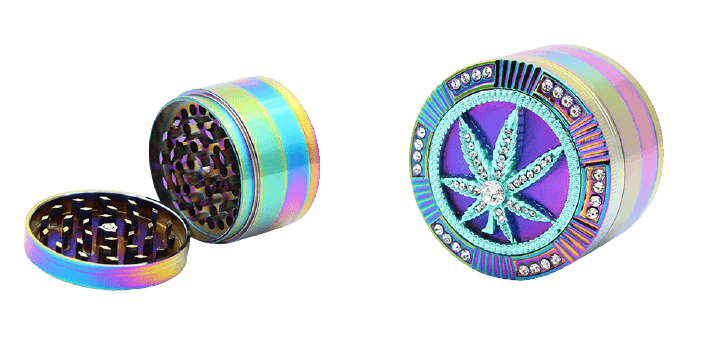 Grinder Métal 4 Parties Ice-Chanvre - Élégance et Efficacité pour Amateurs de CBD