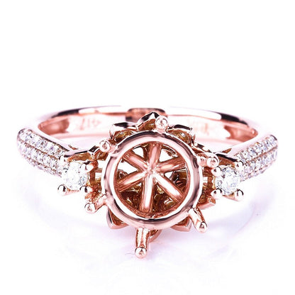 Grosse Bague Argent Vintage Rose