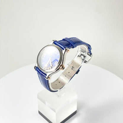 Happy Sport Diamonds Quartz 36 Mm Blau - Passeport Cases