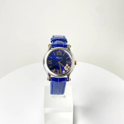 Happy Sport Diamonds Quartz 36 Mm Blau - Passeport Cases