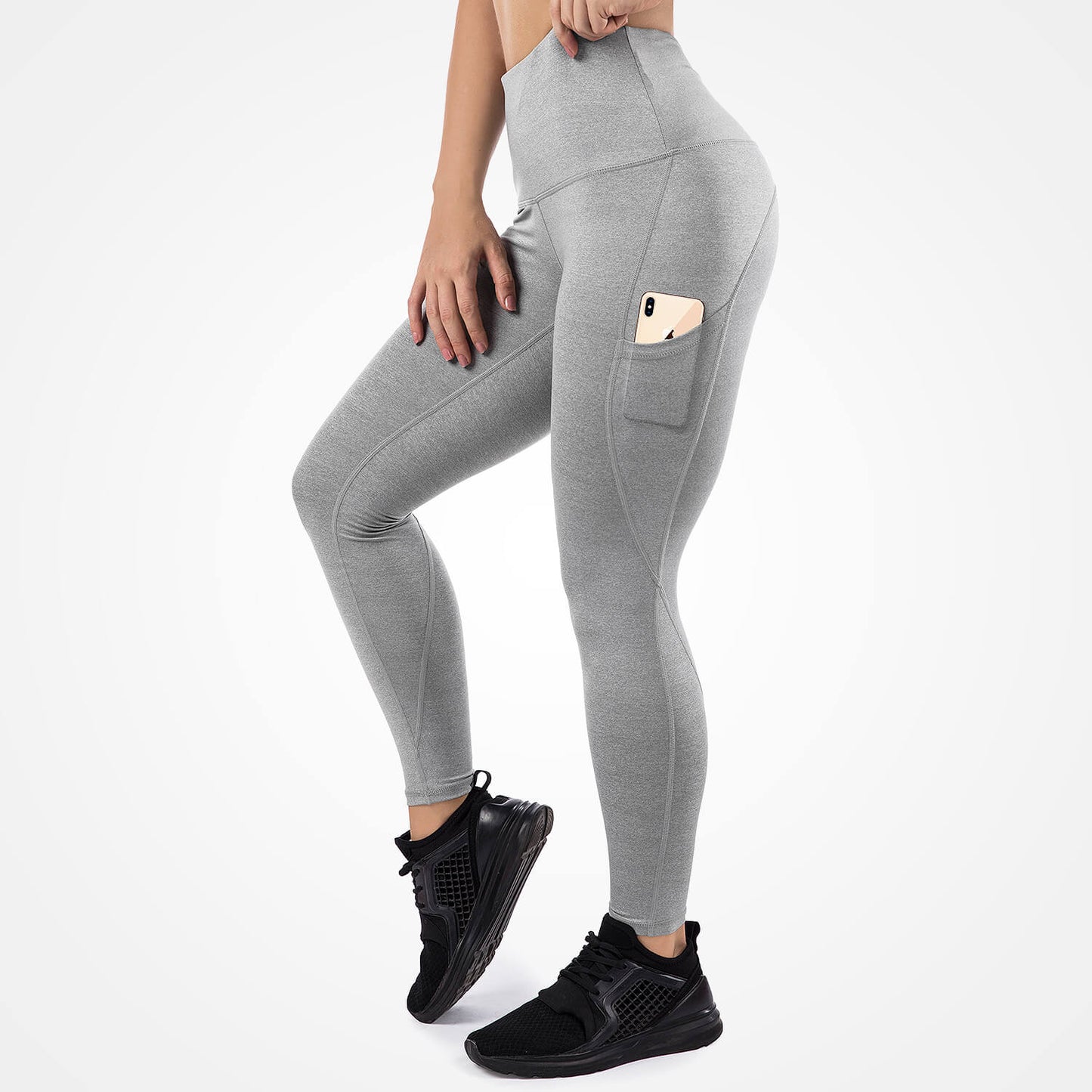 High Waist Leggings Women - Gray-Mava Sports