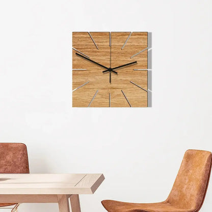 Horloge Carrée Bois