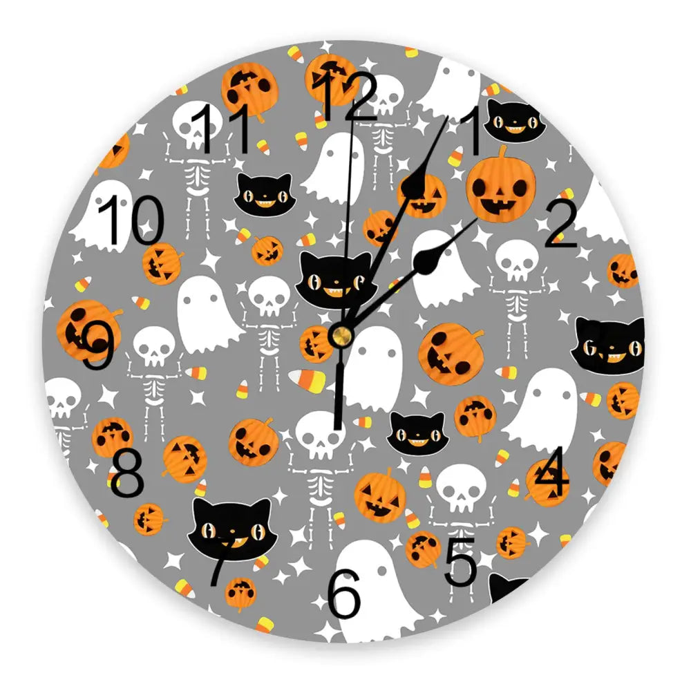 Horloge Chat Halloween - 25 cm - Horloge Chat