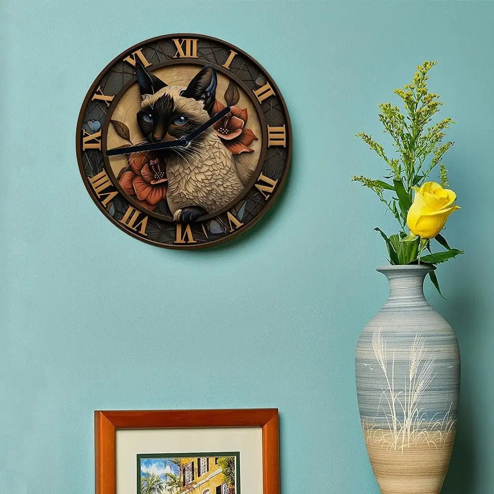 Horloge Chat Kovou - 30cm