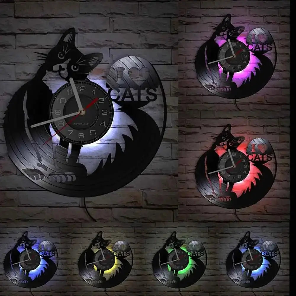 Horloge Chat Led