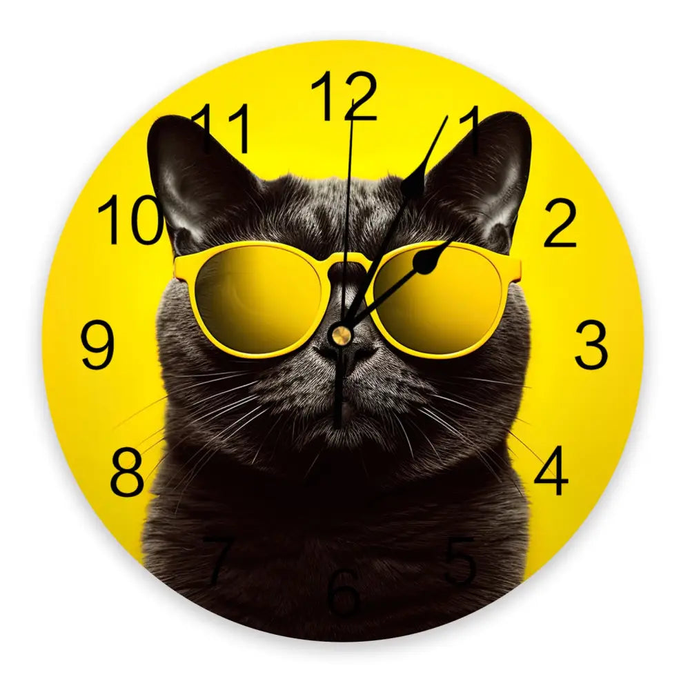 Horloge Chat Lunettes de Soleil - 25 cm - Horloge Chat