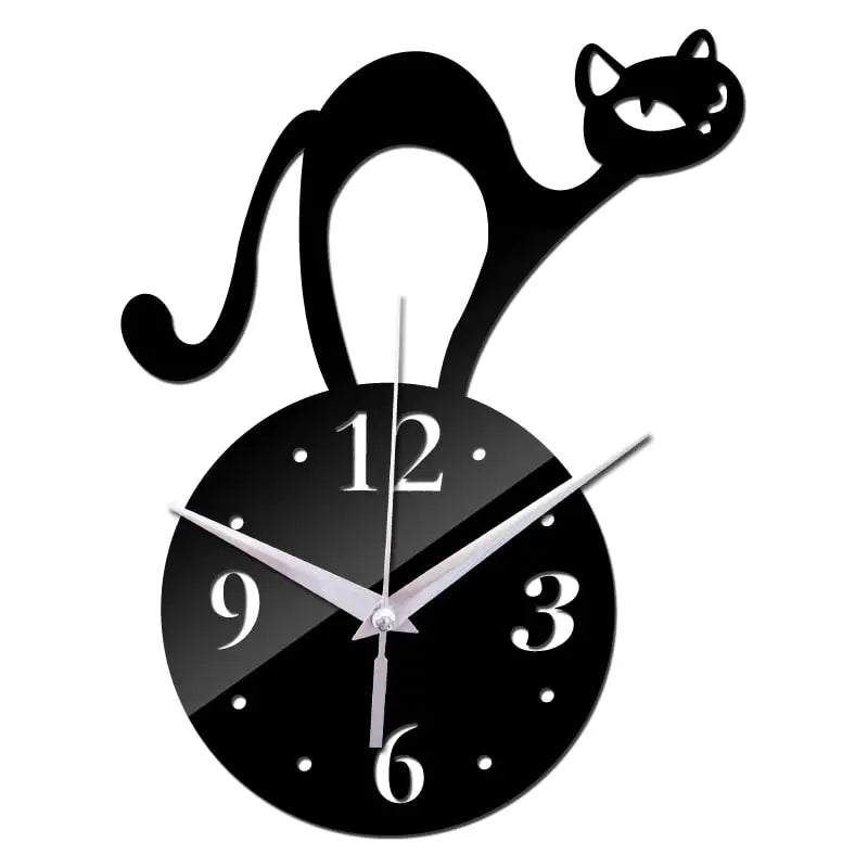 Horloge Chat Noir - Noir - Horloge Chat