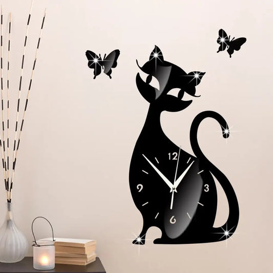 Horloge Chat Noir Design Original - Noir - Horloge Chat