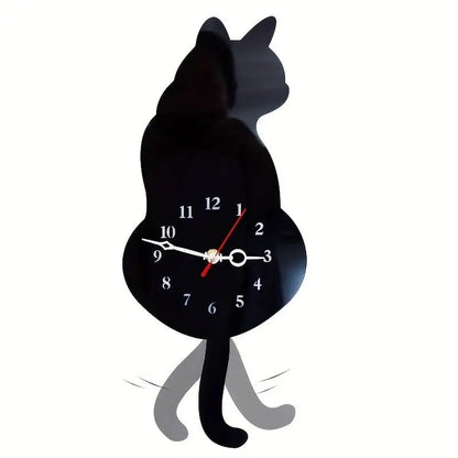 Horloge Chat Queue qui Bouge - Horloge Chat