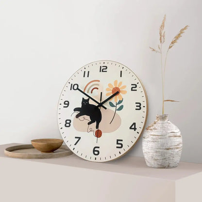 Horloge Chat Scandinave - 30cm