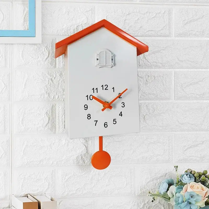 Horloge Coucou - Blanc&orange