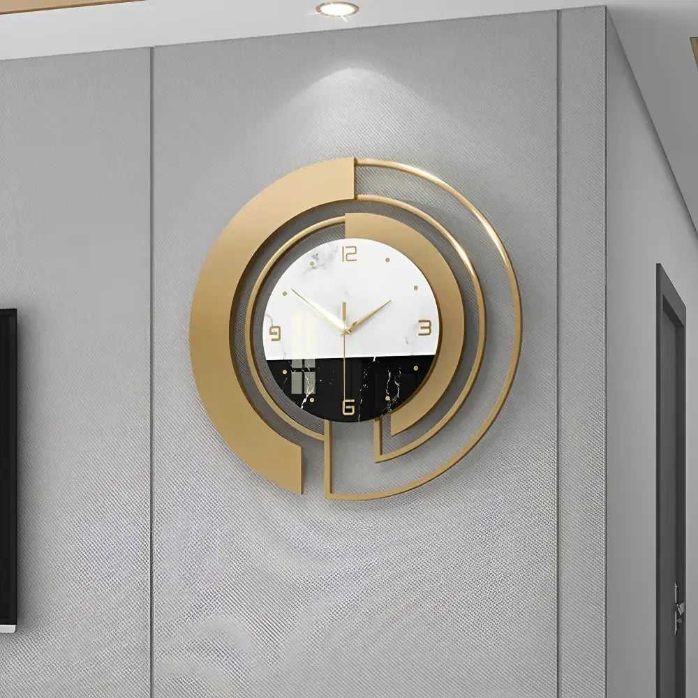 Horloge Dorée Design - Noir et blanc