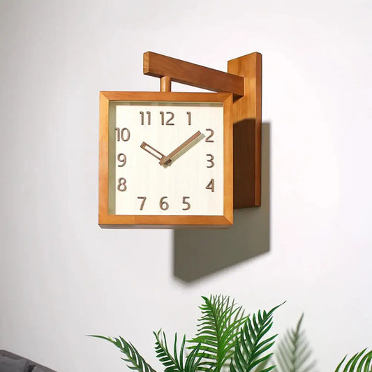 Horloge Double Face - Bois