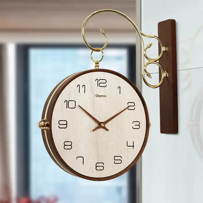 Horloge Double Face en Bois - Horloges murales - bois blanc