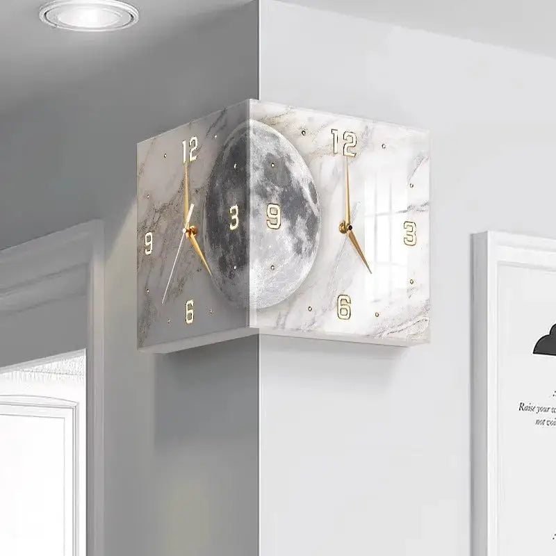 Horloge Double Face Lune - Design 1 / Sans led / 30cm