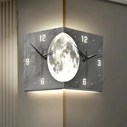 Horloge Double Face Lune - Design 2 / Avec led / 30cm