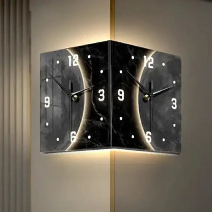 Horloge Double Face Lune - Design 3 / Avec led / 30cm