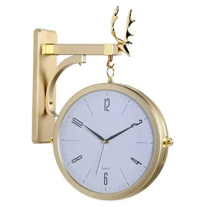 Horloge Double Face Moderne - Horloges murales - Style Or Blanc