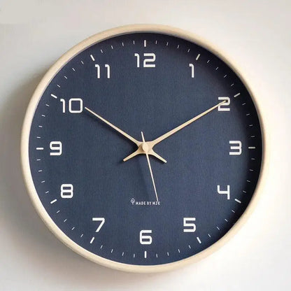 Horloge en Bois - Bleu marine / 25cm