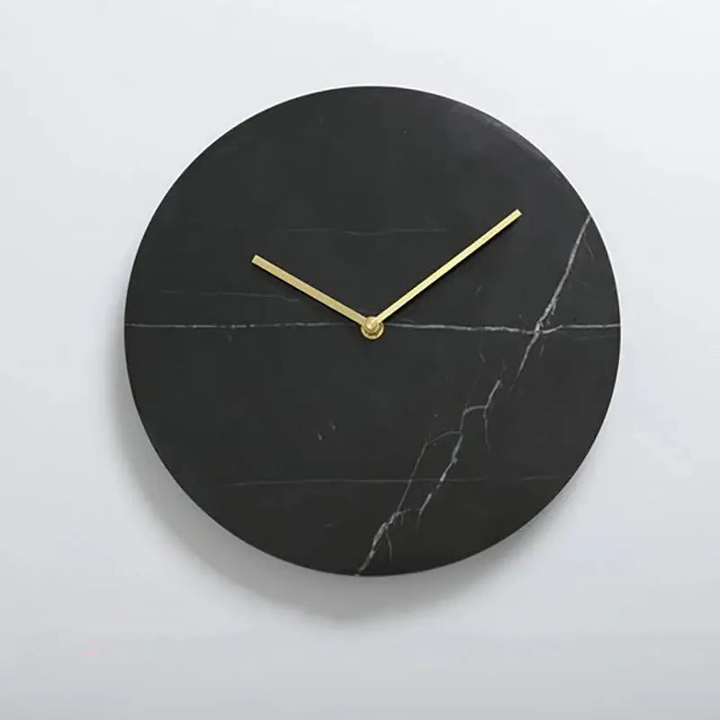 Horloge en Marbre Blanc - Noir