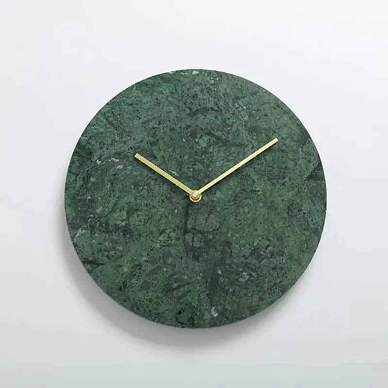 Horloge en Marbre Blanc - Vert Sapin