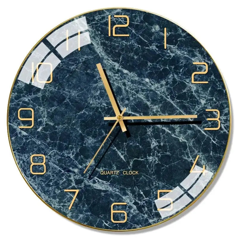 Horloge en Marbre - Bleu Nuit