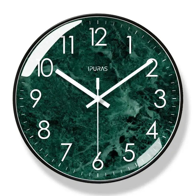 Horloge en Marbre Noir - Vert émeraude / Noir