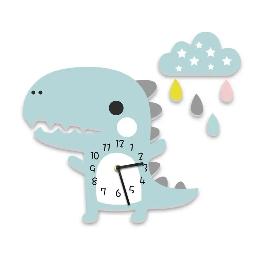 Horloge Enfant Dinosaure Mignon - Bleu