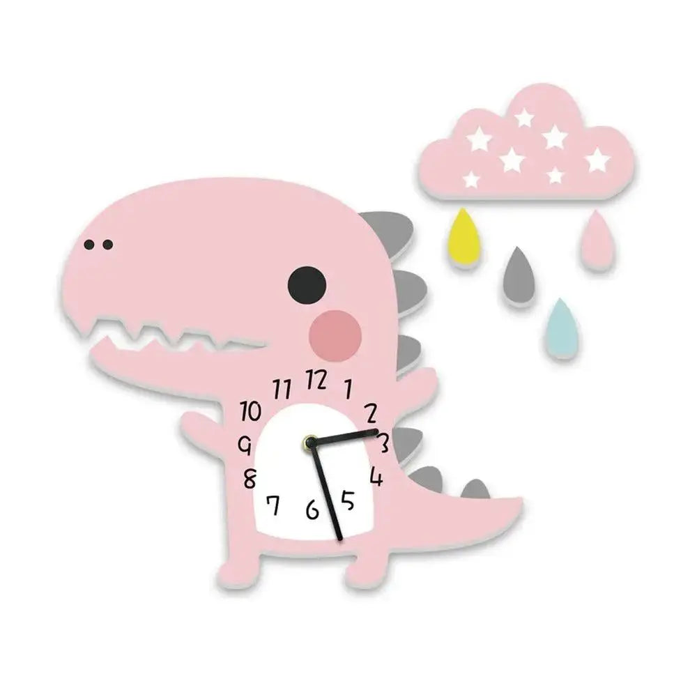 Horloge Enfant Dinosaure Mignon - Rose