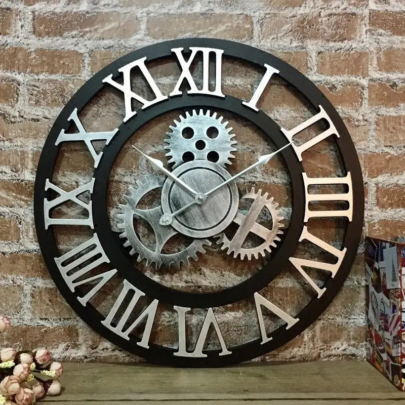 Horloge Industrielle - Argent romain / 30cm