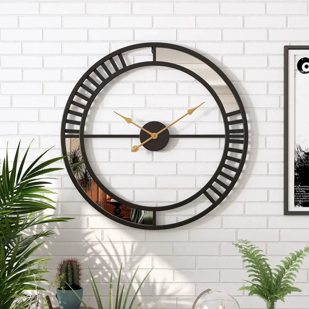 Horloge Industrielle avec Miroir - Horloges murales