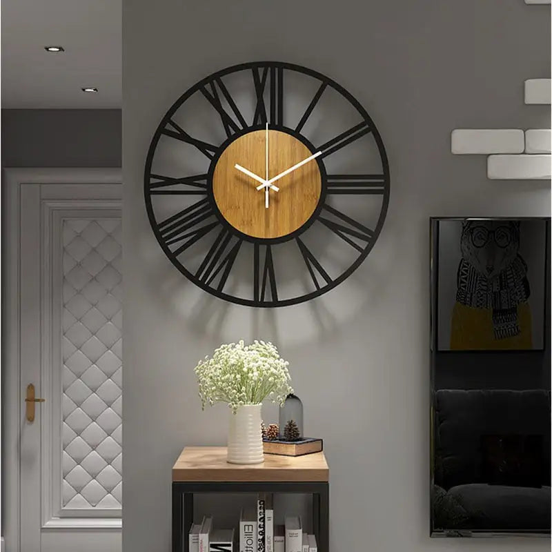 Horloge Industrielle et Bois Scandinave - Horloge Design