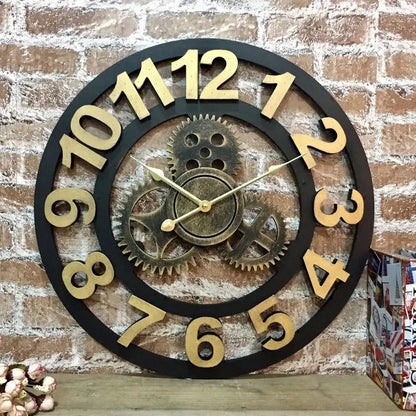 Horloge Industrielle - Or classique / 30cm