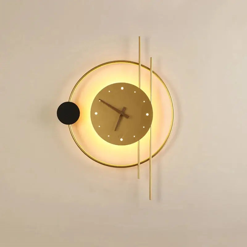 Horloge Lumineuse La Nuit - Doré