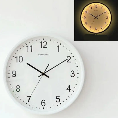 Horloge Moderne Murale - Blanc / Avec led