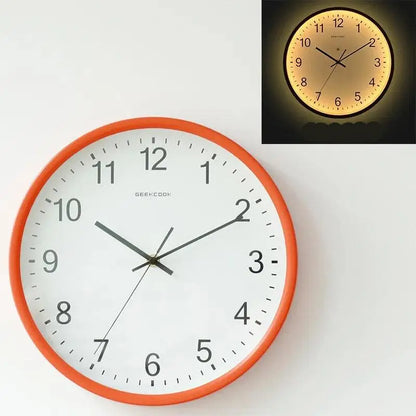 Horloge Moderne Murale - Orange / Avec led