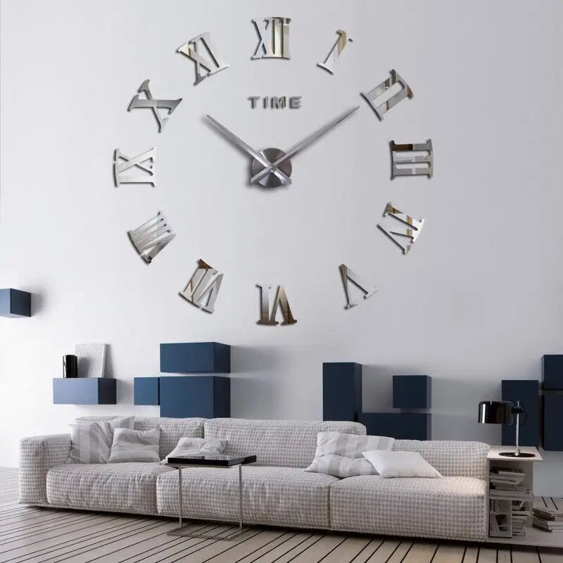 Horloge Murale 3D Chiffres Romains - 70 cm / Noir - Horloge Design