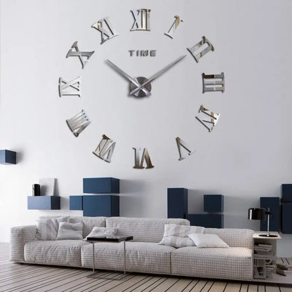 Horloge Murale 3D Chiffres Romains - 70 cm / Noir - Horloge Design