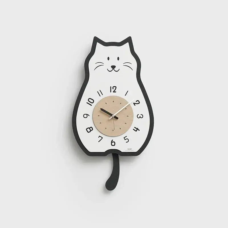 Horloge Murale Avec Chat - Noir